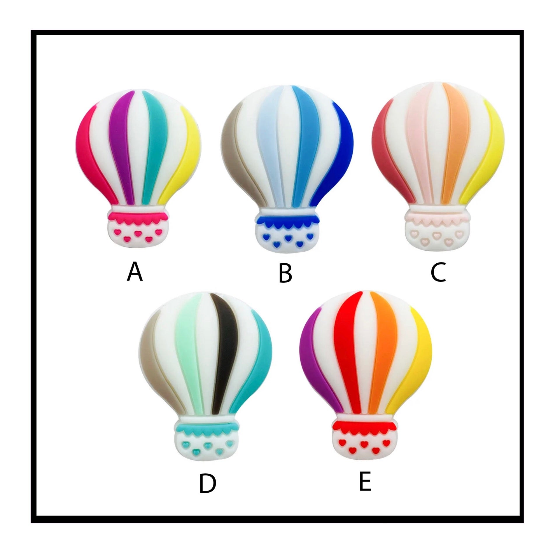 Hot Air Balloon Silicon Focal Bead FB107 | Fundy Vinyl & Crafting ...